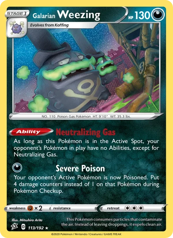 Galarian Weezing 113/192 Rebel Clash Pokémon card