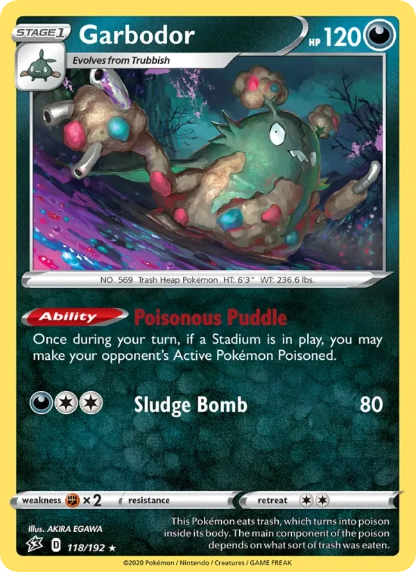 Garbodor 118/192 Rebel Clash Pokémon card