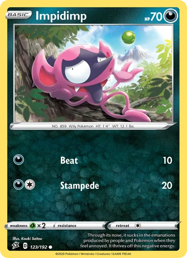 Impidimp 123/192 Rebel Clash Pokémon card