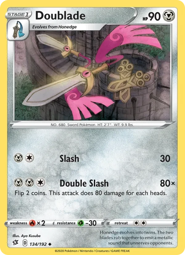 Doublade 134/192 Rebel Clash Pokémon card