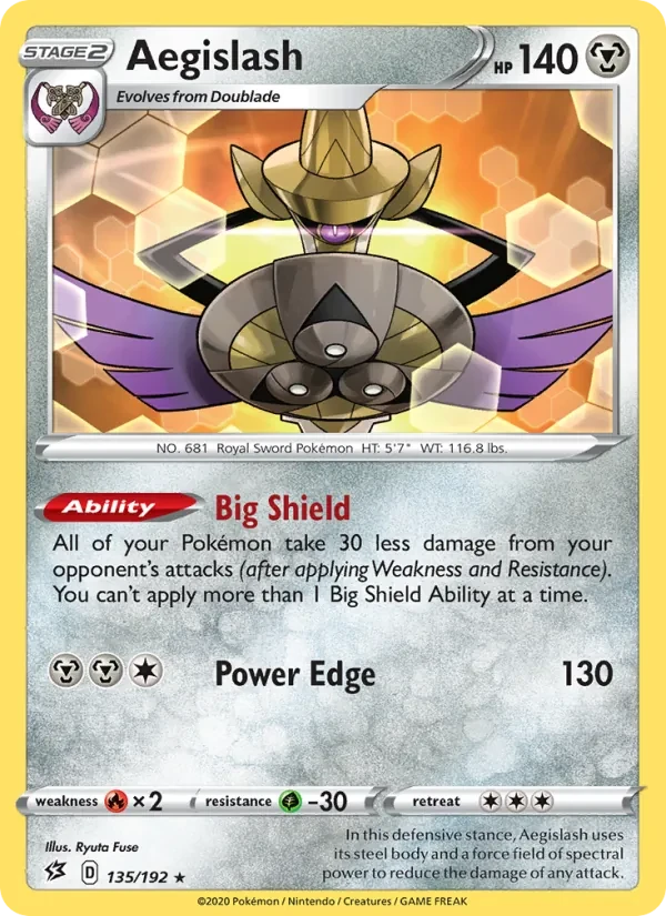 Aegislash 135/192 Rebel Clash Pokémon card