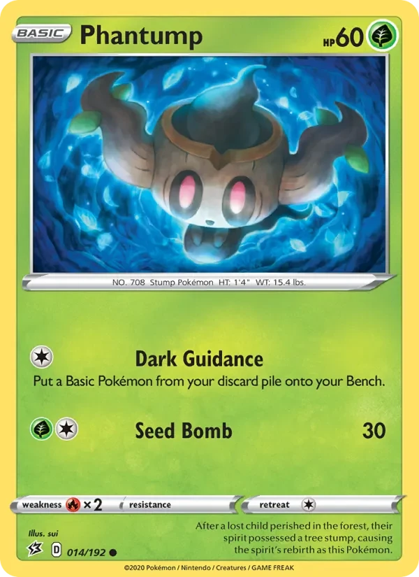 Phantump 14/192 Rebel Clash Pokémon card