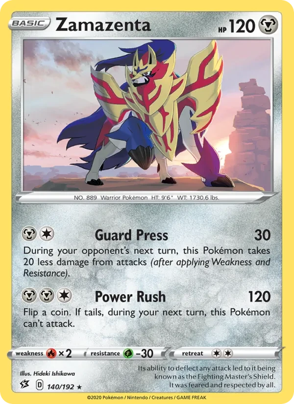 Zamazenta 140/192 Rebel Clash Pokémon card
