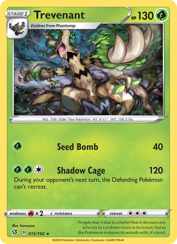 Trevenant 15/192 Rebel Clash Pokémon Karte