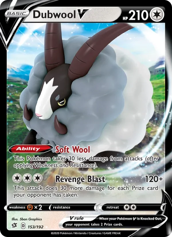 Dubwool V 153/192 Rebel Clash Pokémon card