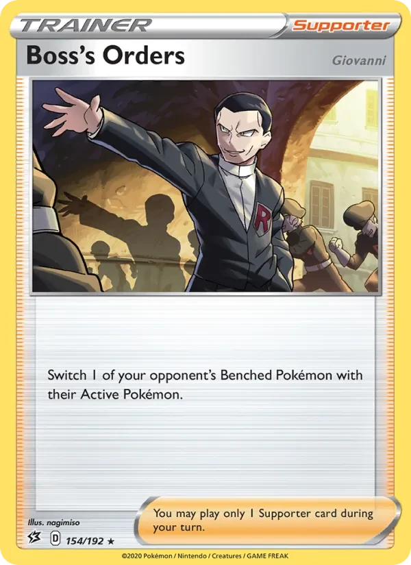 Boss's Orders (Giovanni) 154/192 Rebel Clash Pokémon card
