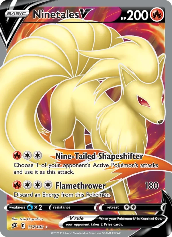 Ninetales V 177/192 Rebel Clash Pokémon card