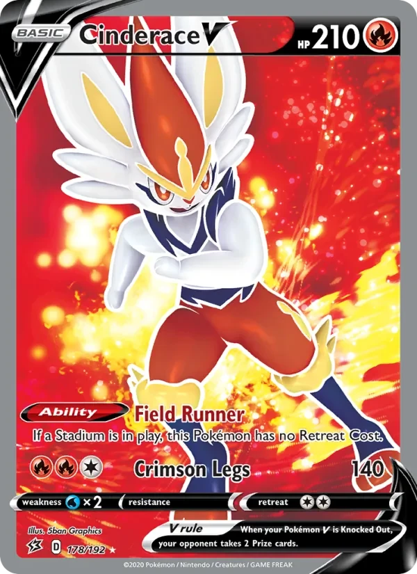 Cinderace V 178/192 Rebel Clash Pokémon card