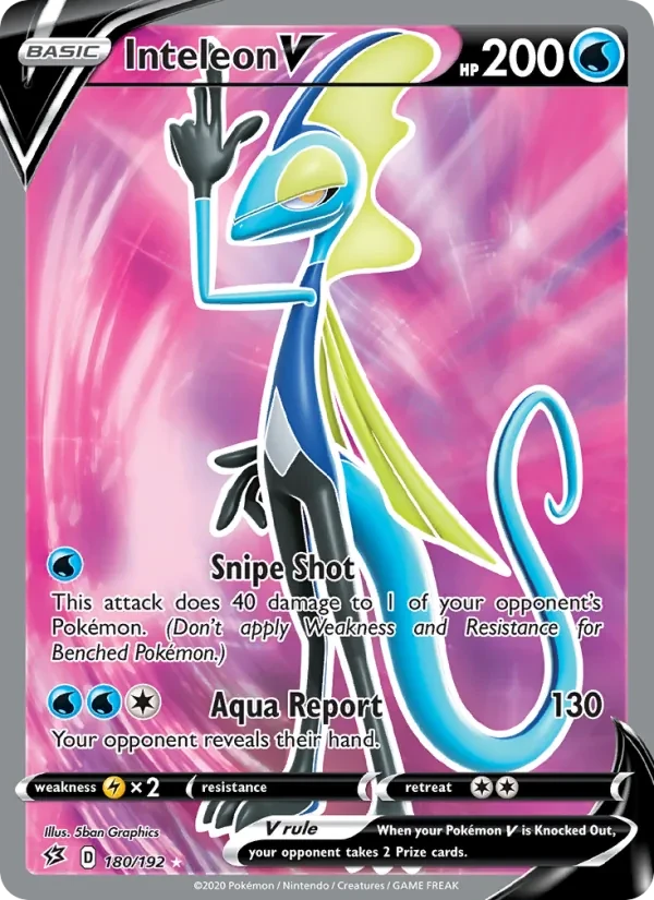 Inteleon V 180/192 Rebel Clash Pokémon card