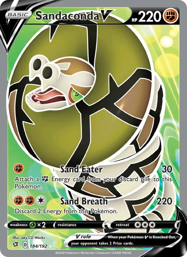 Sandaconda V 184/192 Rebel Clash Pokémon card