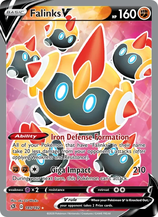 Falinks V 185/192 Rebel Clash Pokémon card