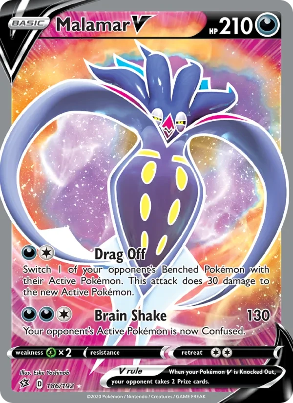 Malamar V 186/192 Rebel Clash Pokémon card
