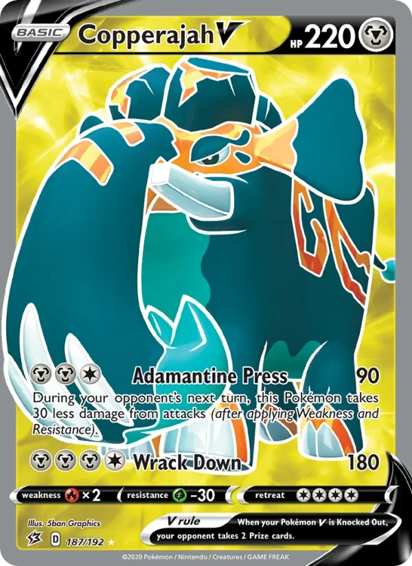 Copperajah V 187/192 Rebel Clash Pokémon card