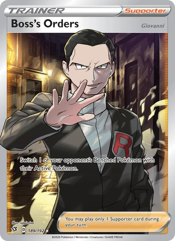 Boss's Orders (Giovanni) 189/192 Rebel Clash Pokémon card