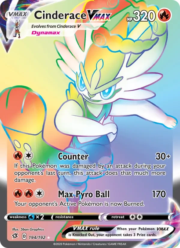 Cinderace VMAX 194/192 Rebel Clash Pokémon card