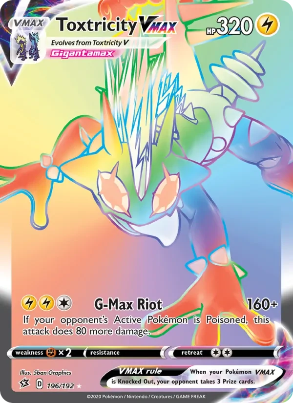 Toxtricity VMAX 196/192 Rebel Clash Pokémon card