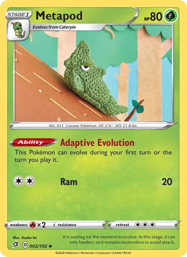 Metapod 2/192 Rebel Clash Pokémon card