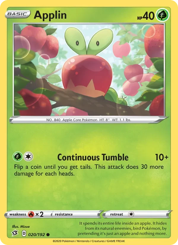 Applin 20/192 Rebel Clash Pokémon card