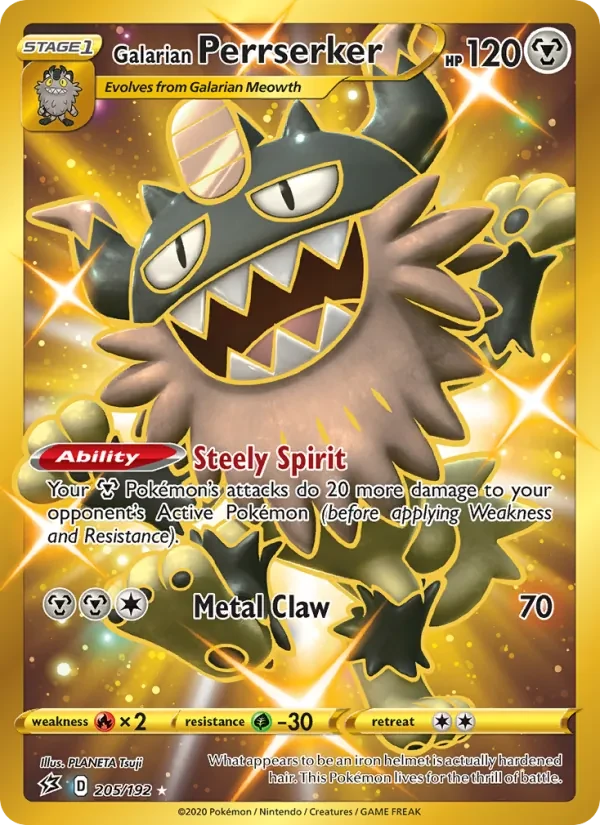 Galarian Perrserker 205/192 Rebel Clash Pokémon kaart
