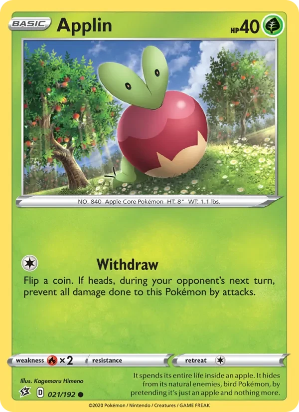 Applin 21/192 Rebel Clash Pokémon card