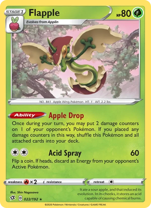 Flapple 22/192 Rebel Clash Pokémon card