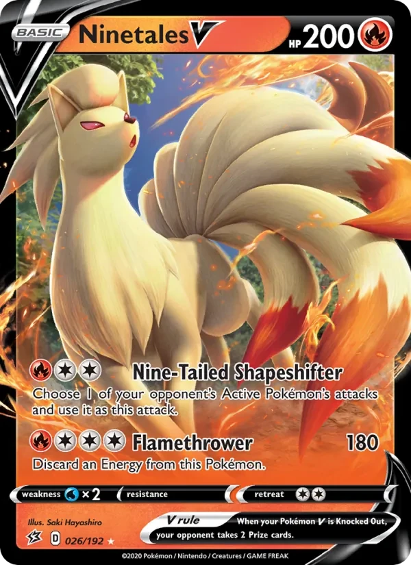 Ninetales V 26/192 Rebel Clash Pokémon card