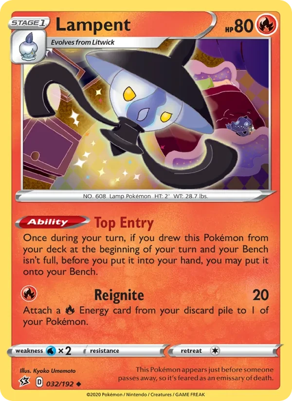 Lampent 32/192 Rebel Clash Pokémon card