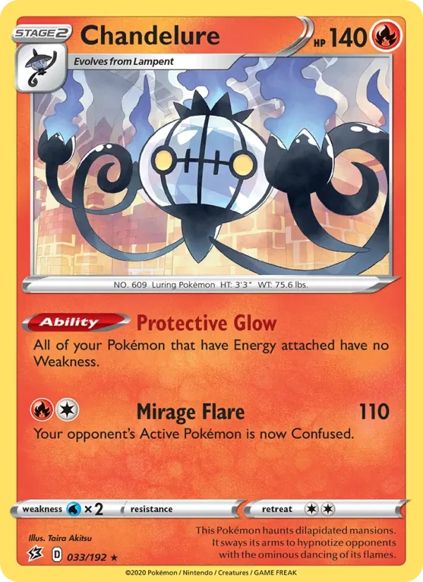 Chandelure 33/192 Rebel Clash Pokémon card