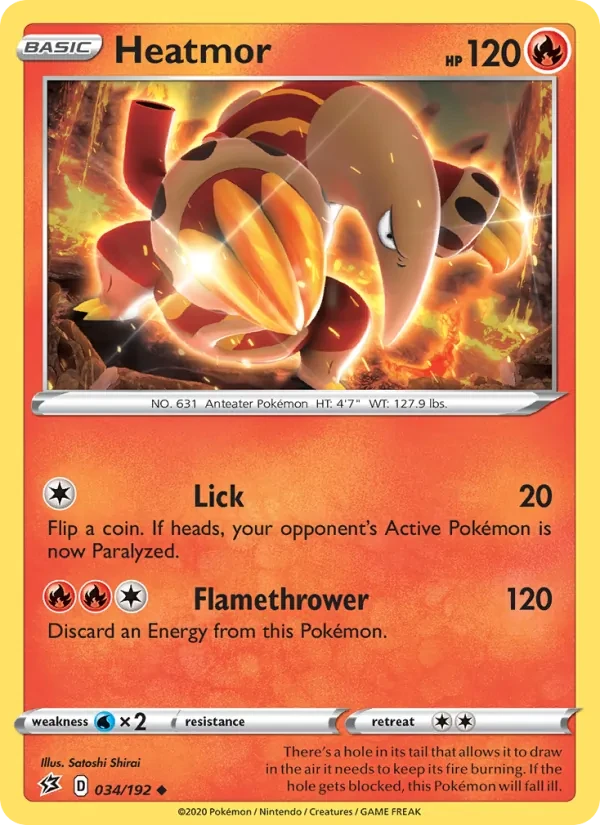 Heatmor 34/192 Rebel Clash Pokémon card