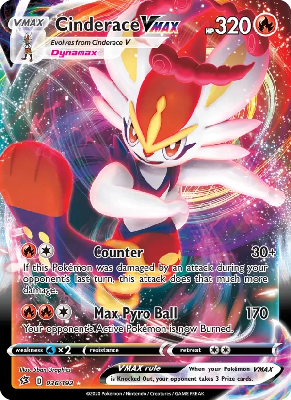 Cinderace VMAX 36/192 Rebel Clash Pokémon card