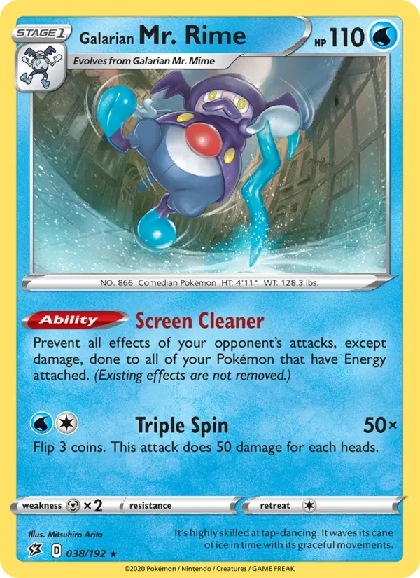 Galarian Mr. Rime 38/192 Rebel Clash Pokémon Karte
