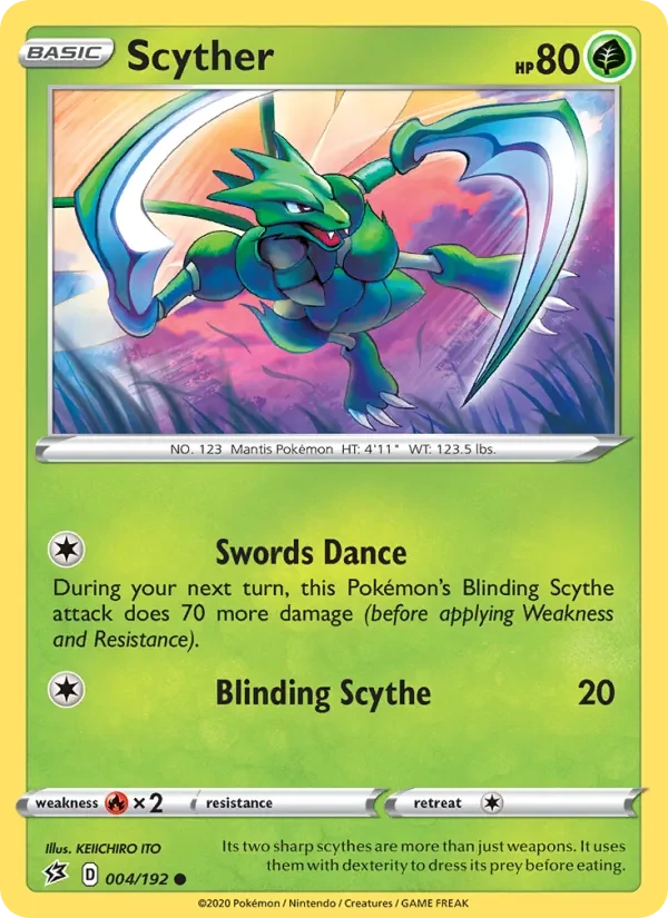 Scyther 4/192 Rebel Clash Pokémon card