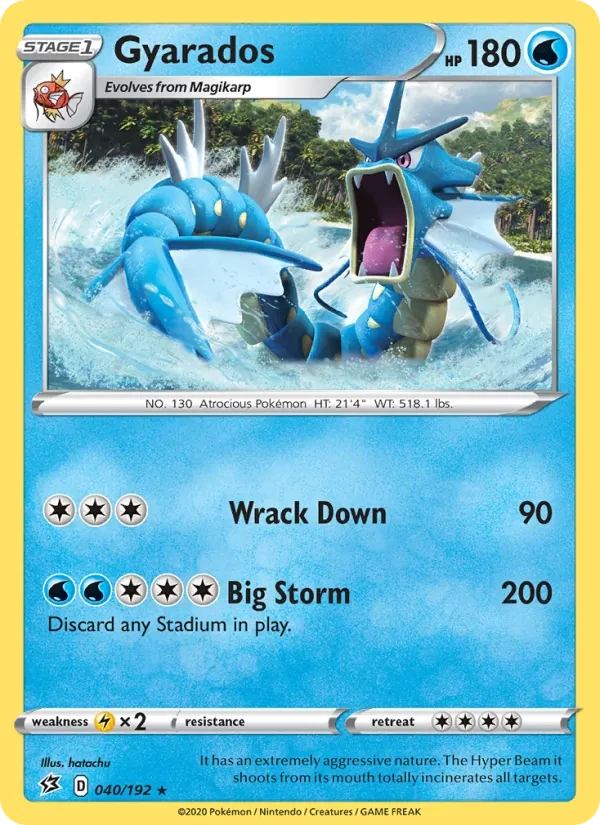 Gyarados 40/192 Rebel Clash Pokémon card