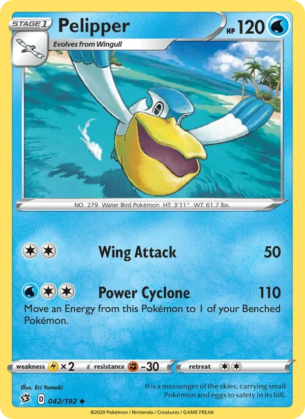 Pelipper 42/192 Rebel Clash Pokémon card