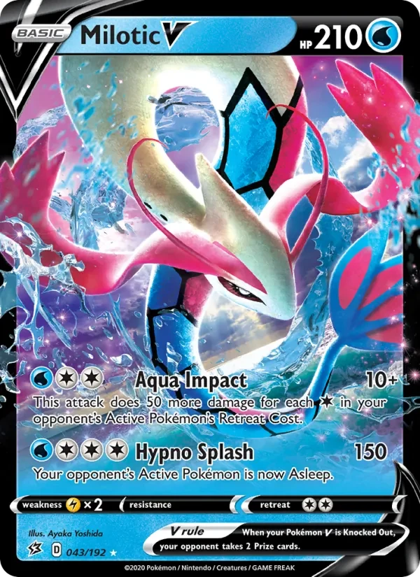 Milotic V 43/192 Rebel Clash Pokémon card