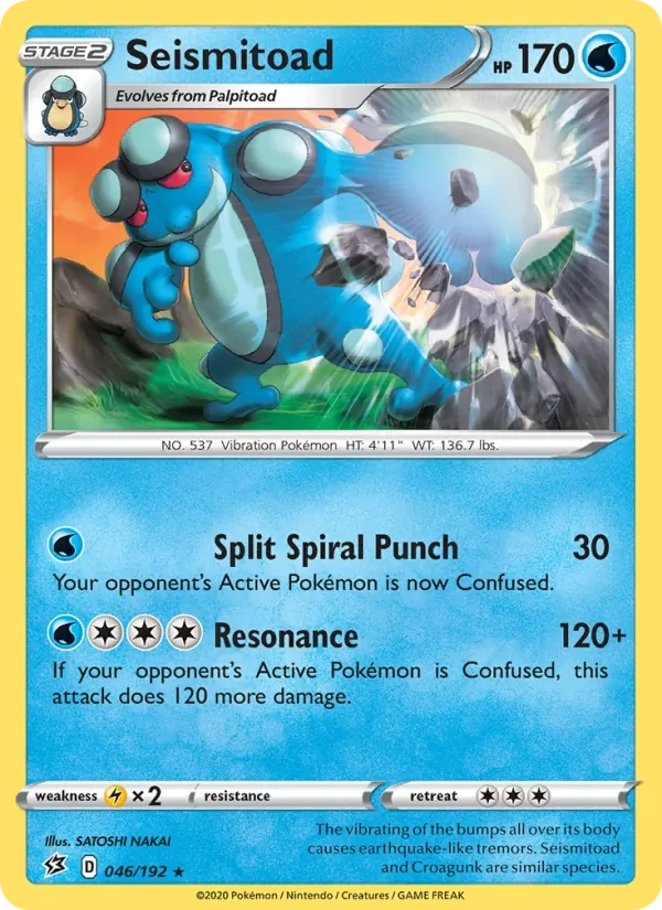 Seismitoad 46/192 Rebel Clash Pokémon card