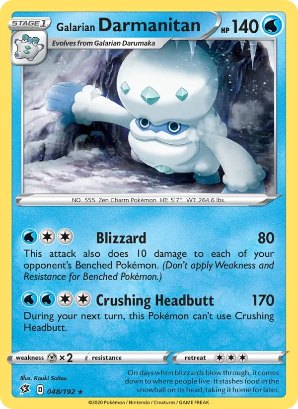 Galarian Darmanitan 48/192 Rebel Clash Pokémon card