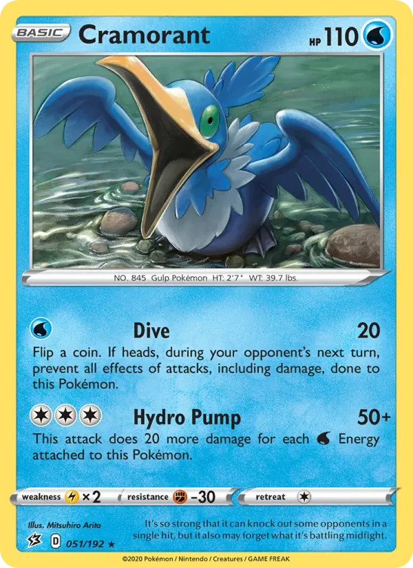 Cramorant 51/192 Rebel Clash Pokémon card