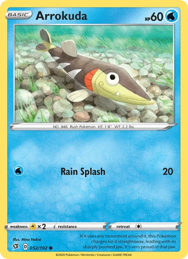Arrokuda 52/192 Rebel Clash Pokémon card