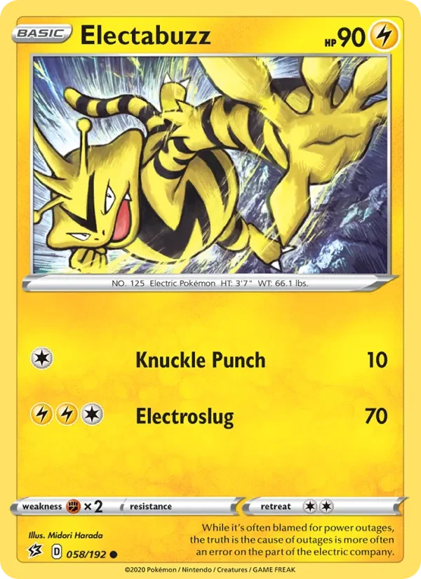 Electabuzz 58/192 Rebel Clash Pokémon card