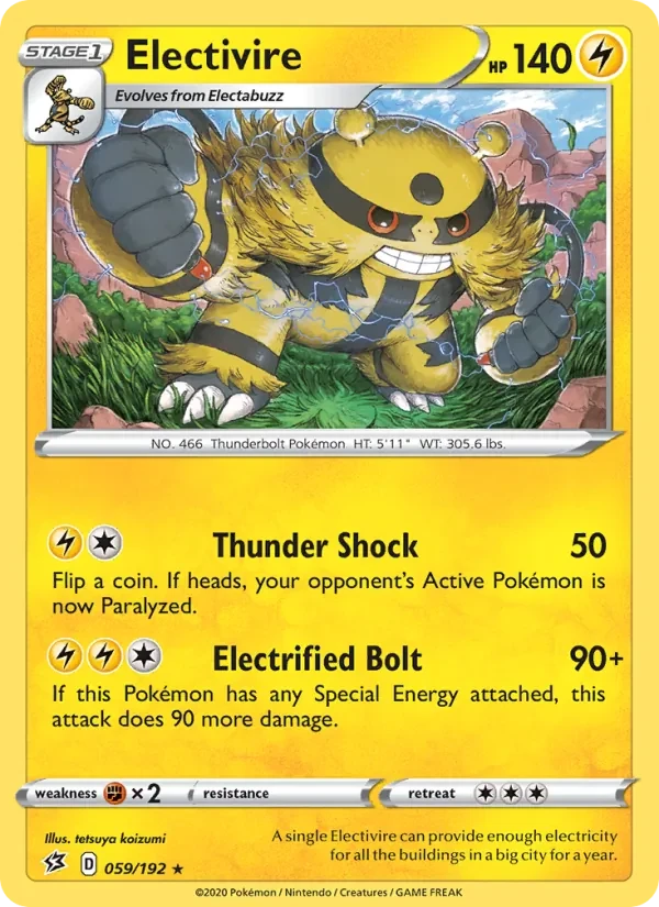Electivire 59/192 Rebel Clash Pokémon card
