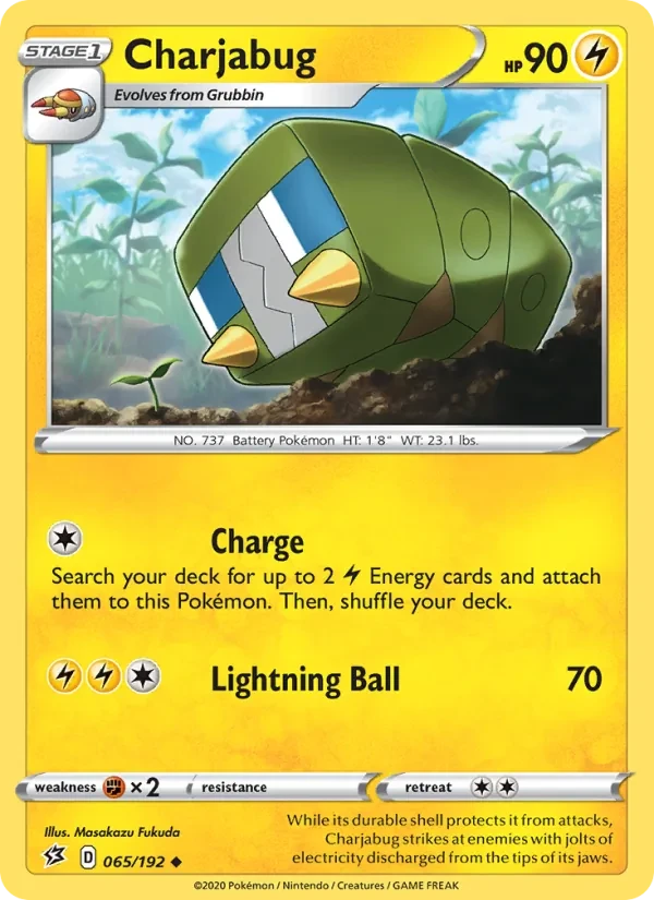 Charjabug 65/192 Rebel Clash Pokémon Karte