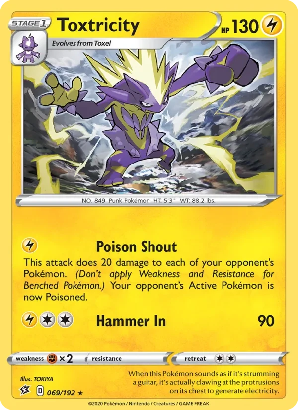 Toxtricity 69/192 Rebel Clash Pokémon card