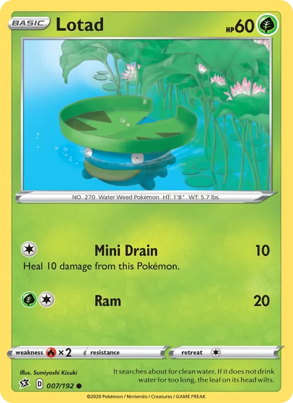 Lotad 7/192 Rebel Clash Pokémon card