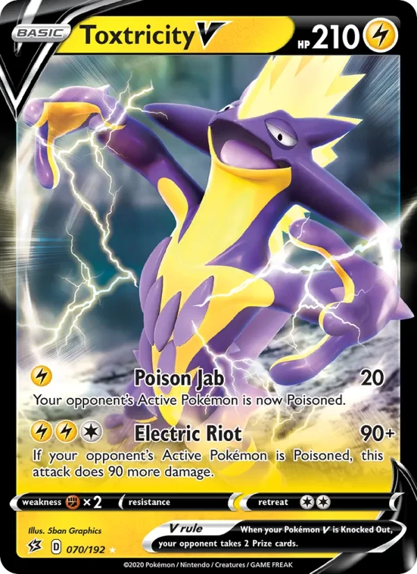 Toxtricity V 70/192 Rebel Clash Pokémon card