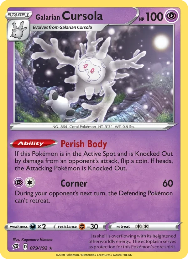Carte Pokémon Galarian Cursola 79/192 Rebel Clash