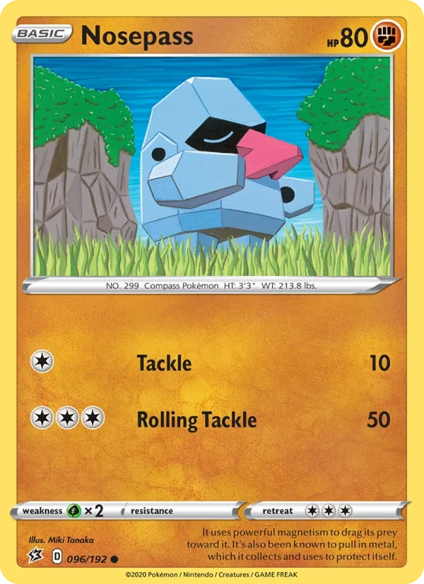Nosepass 96/192 Rebel Clash Pokémon card