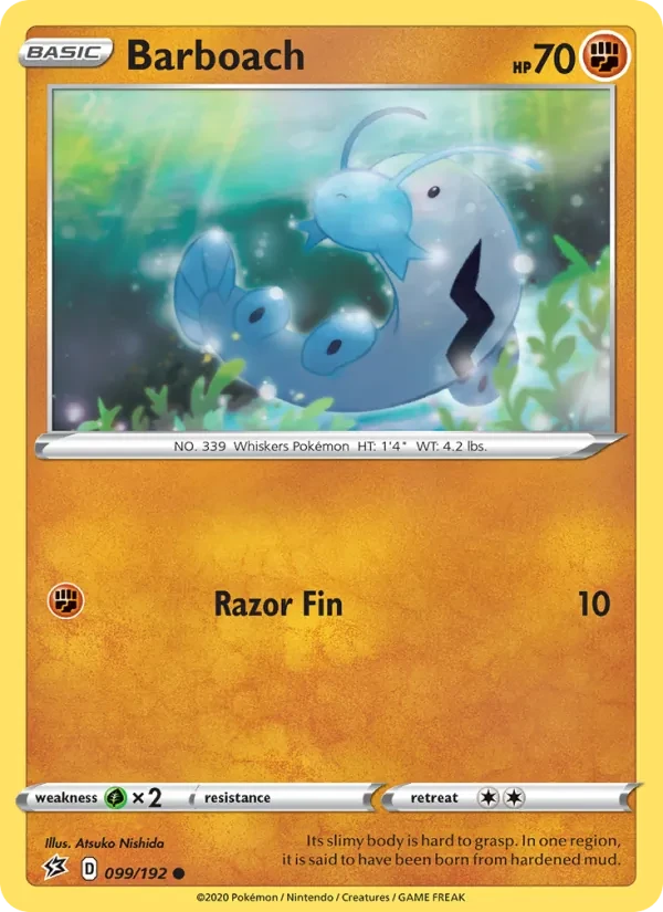 Barboach 99/192 Rebel Clash Pokémon card
