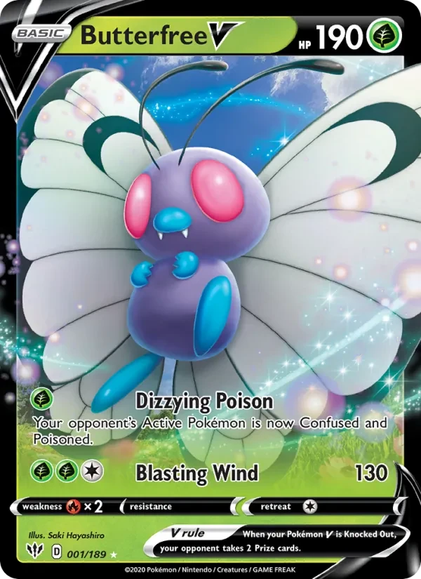 Butterfree V 1/189 Darkness Ablaze Pokémon card