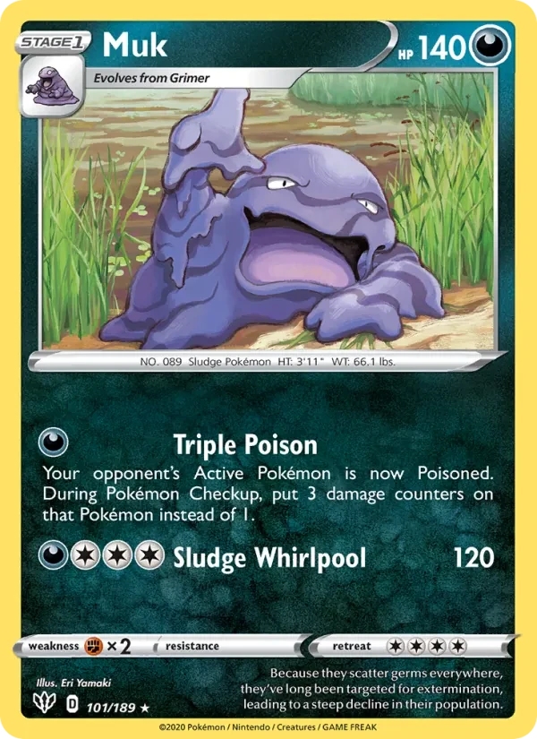 Muk 101/189 Darkness Ablaze Pokémon Karte